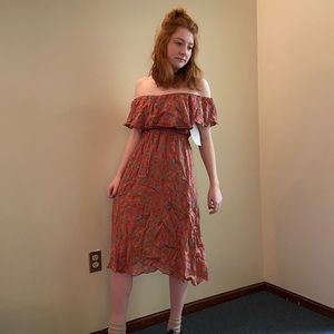 Reformation Floral Off the Shoulder Dress